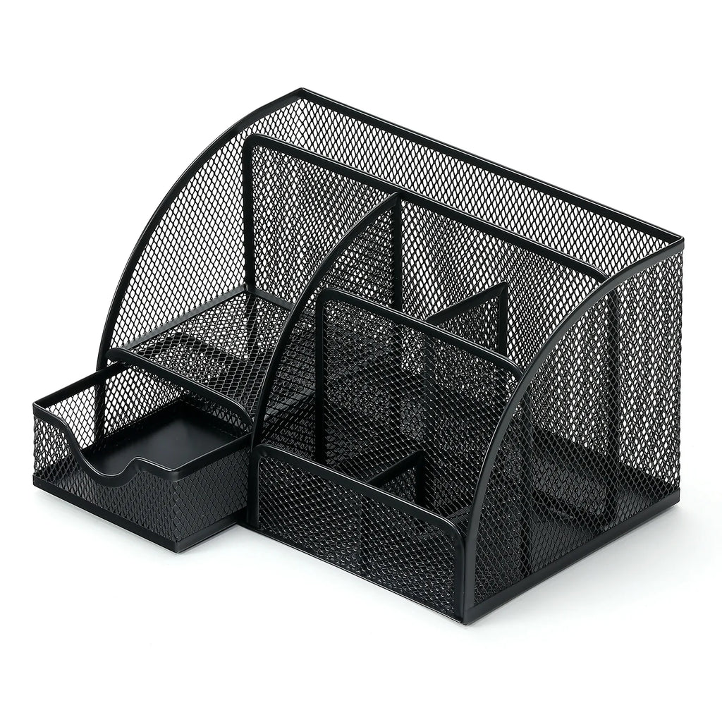 Vault Pen Holder — Large Capacity Metal Desk Organizer