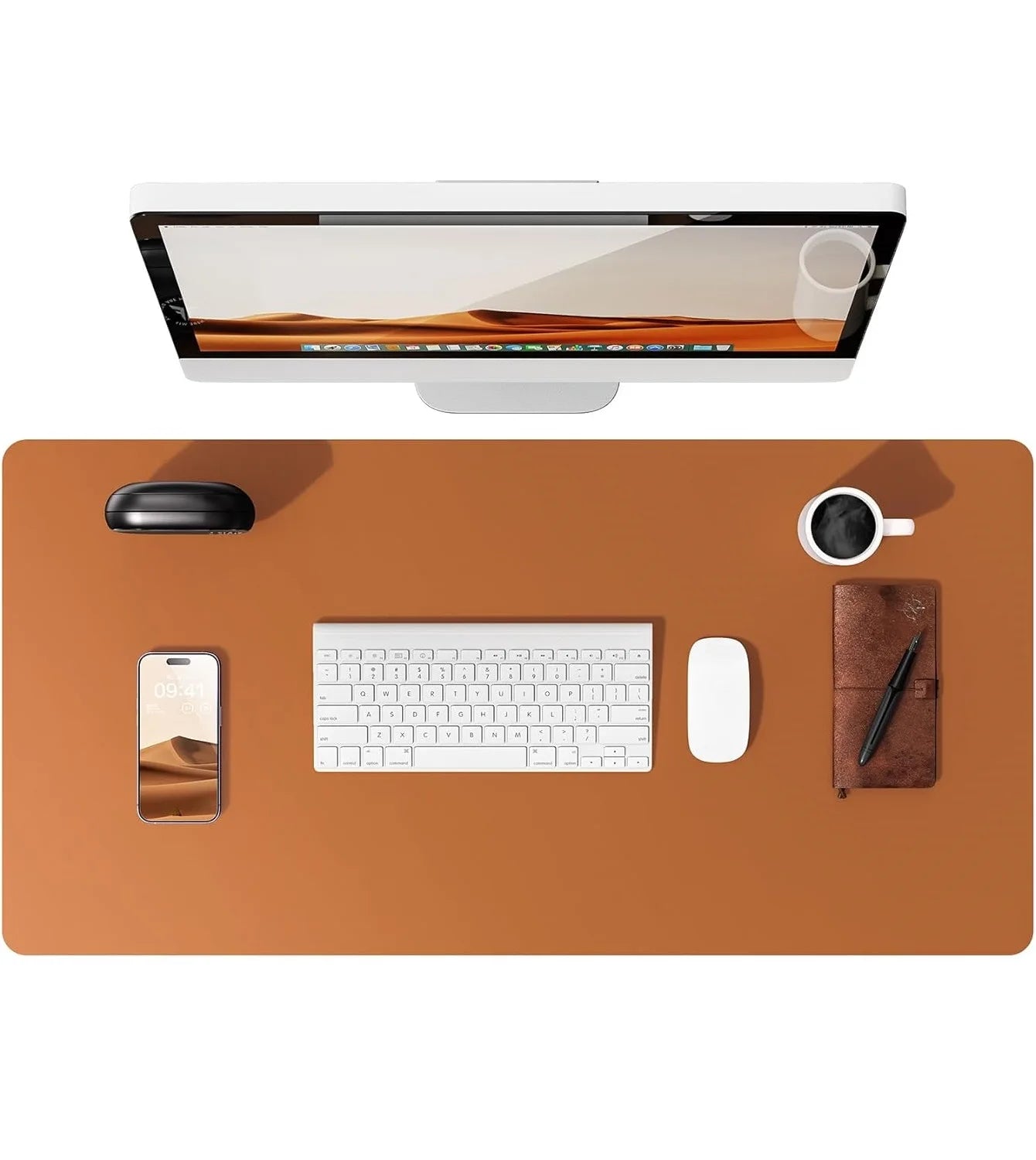 Canvas Desk Mat — Full-Grain Leather Mouse Pad & Keyboard Protector