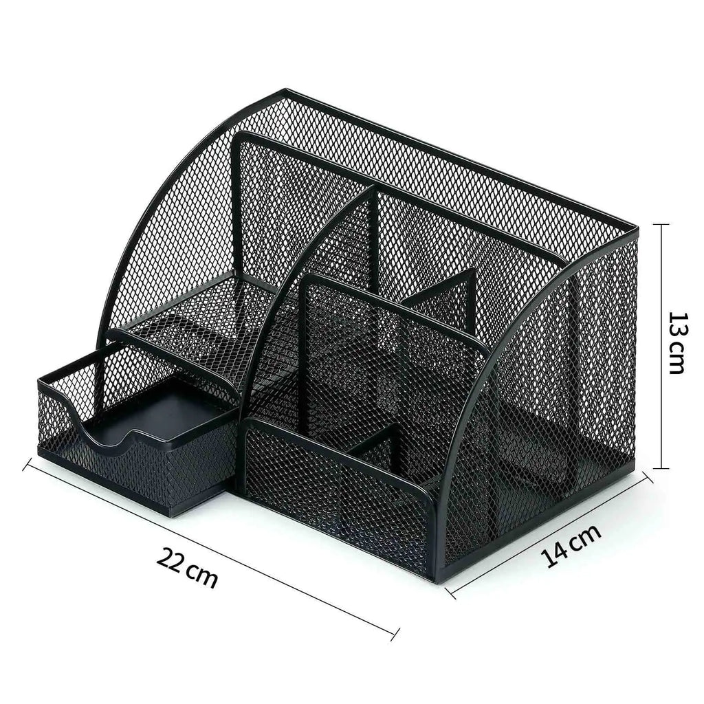 Vault Pen Holder — Large Capacity Metal Desk Organizer