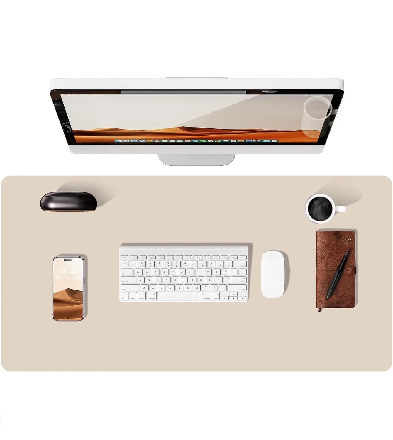 Canvas Desk Mat — Full-Grain Leather Mouse Pad & Keyboard Protector