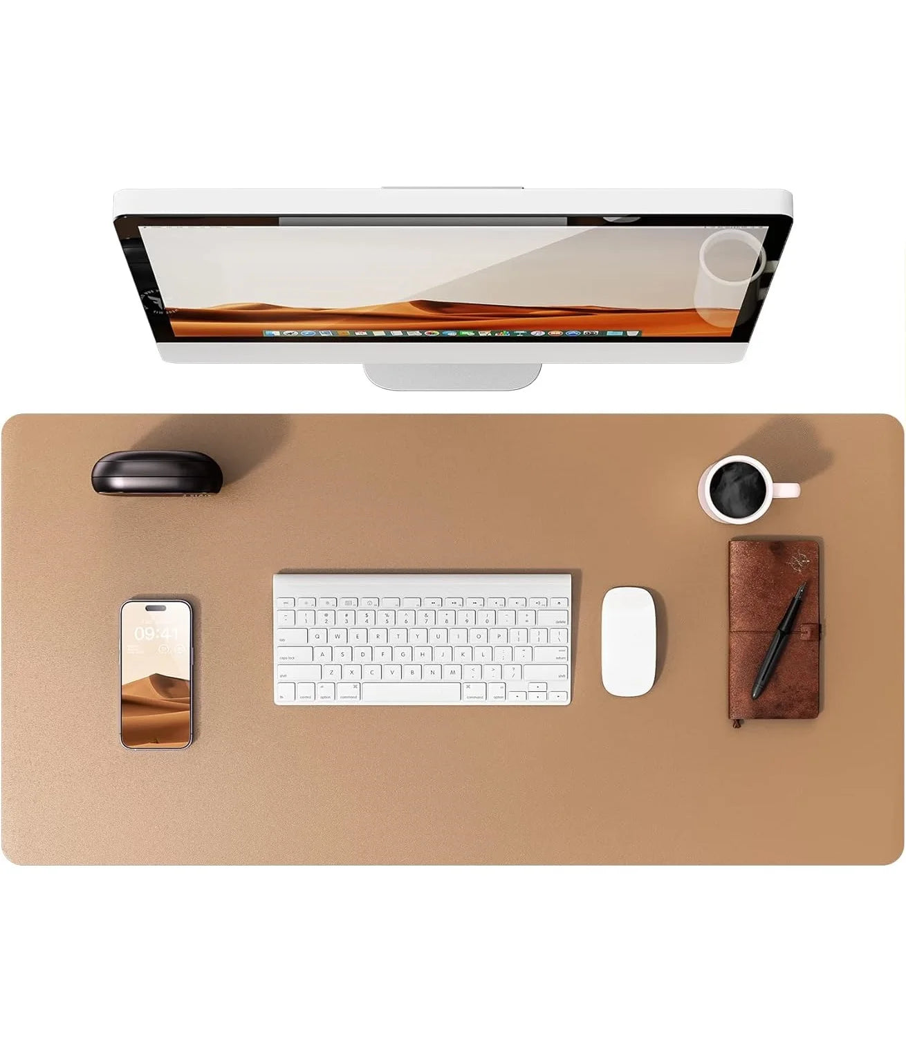 Canvas Desk Mat — Full-Grain Leather Mouse Pad & Keyboard Protector
