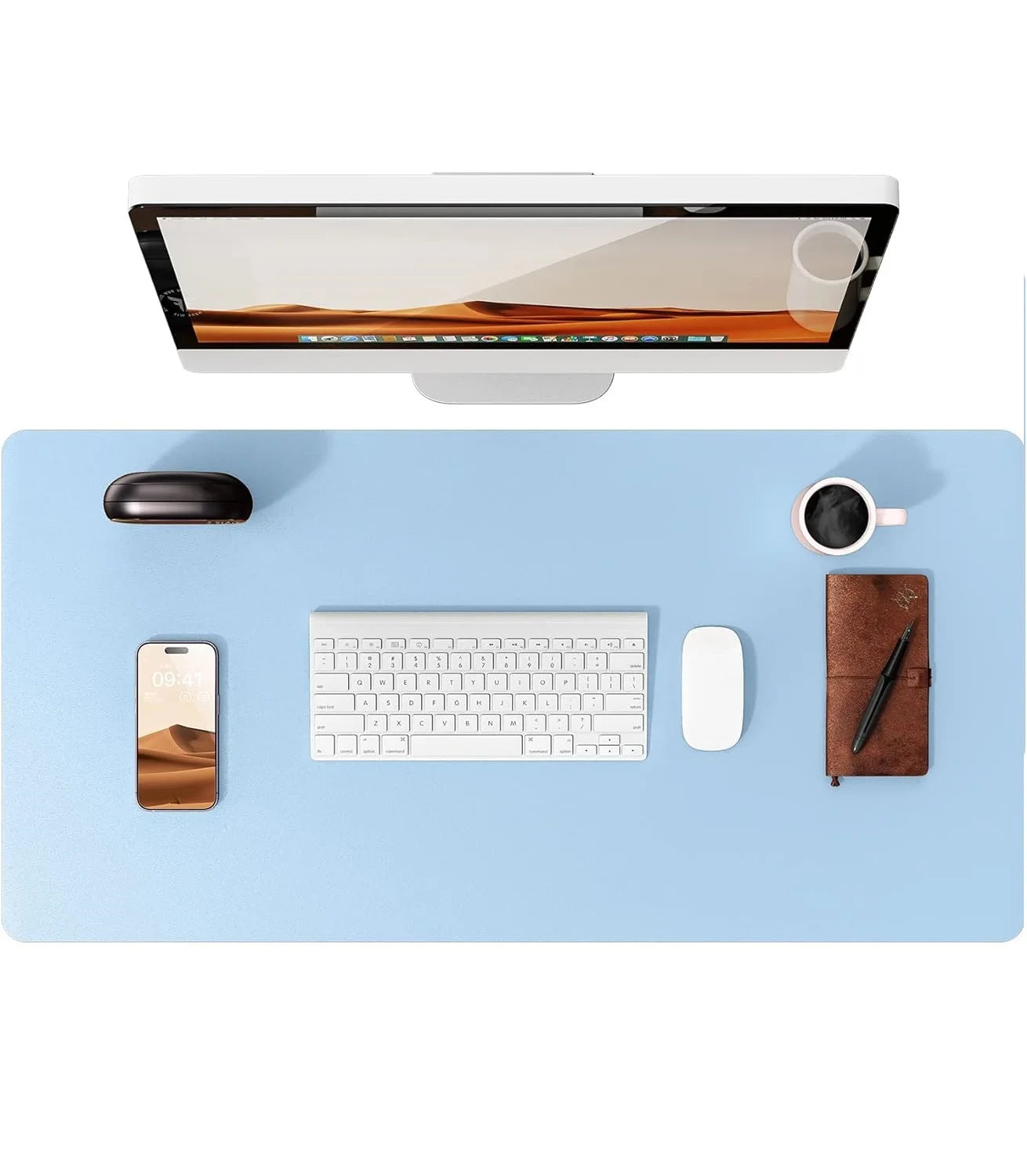 Canvas Desk Mat — Full-Grain Leather Mouse Pad & Keyboard Protector