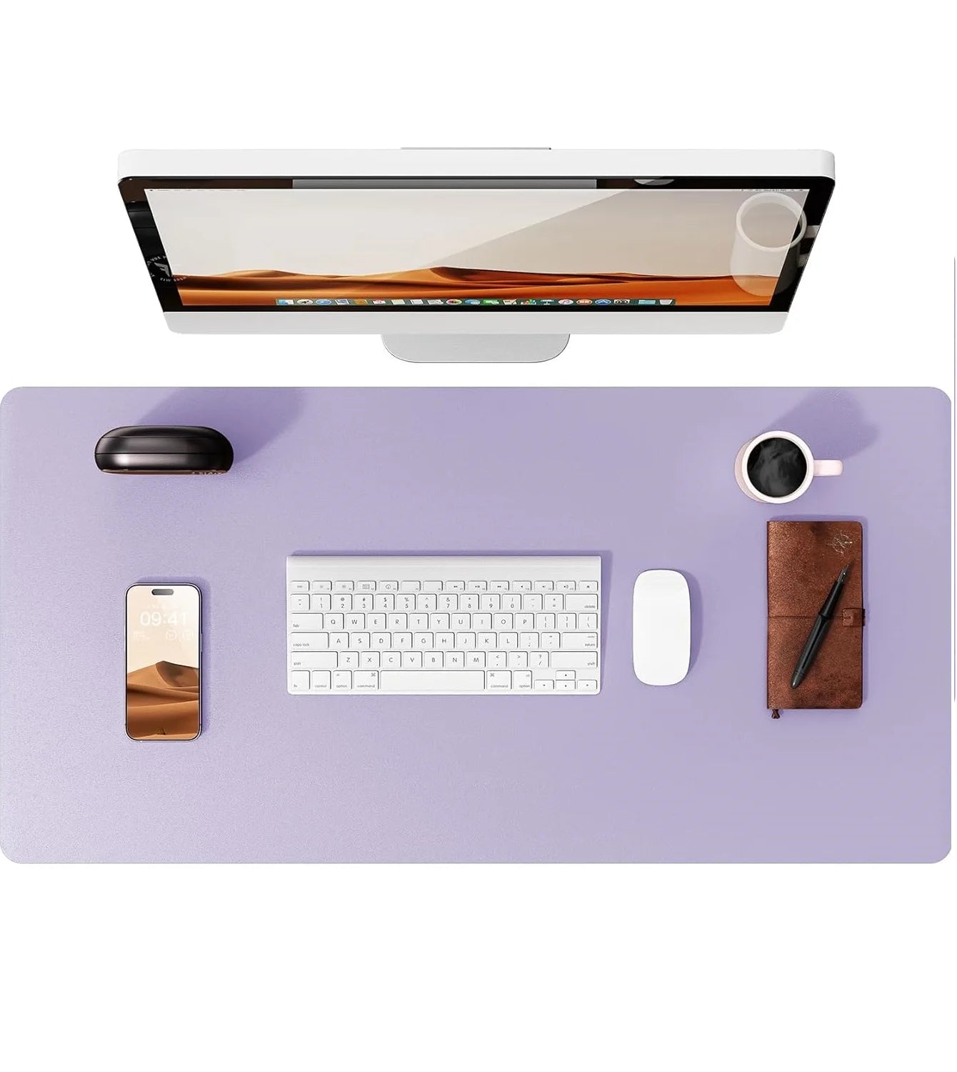 Canvas Desk Mat — Full-Grain Leather Mouse Pad & Keyboard Protector