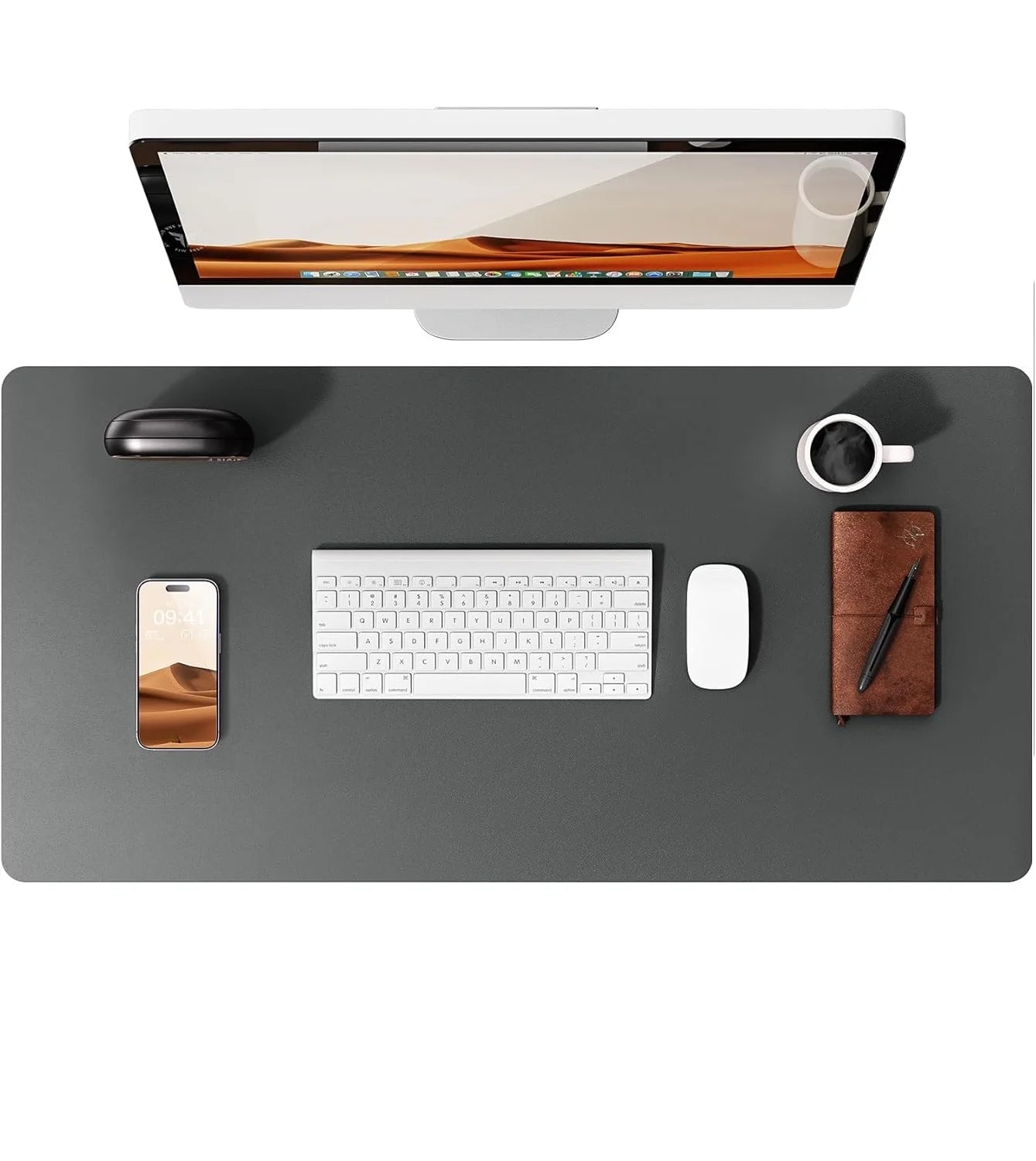 Canvas Desk Mat — Full-Grain Leather Mouse Pad & Keyboard Protector