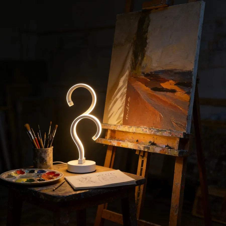 Arc Glow Table Lamp — Sculptural Ambient Light for Desk & Bedroom