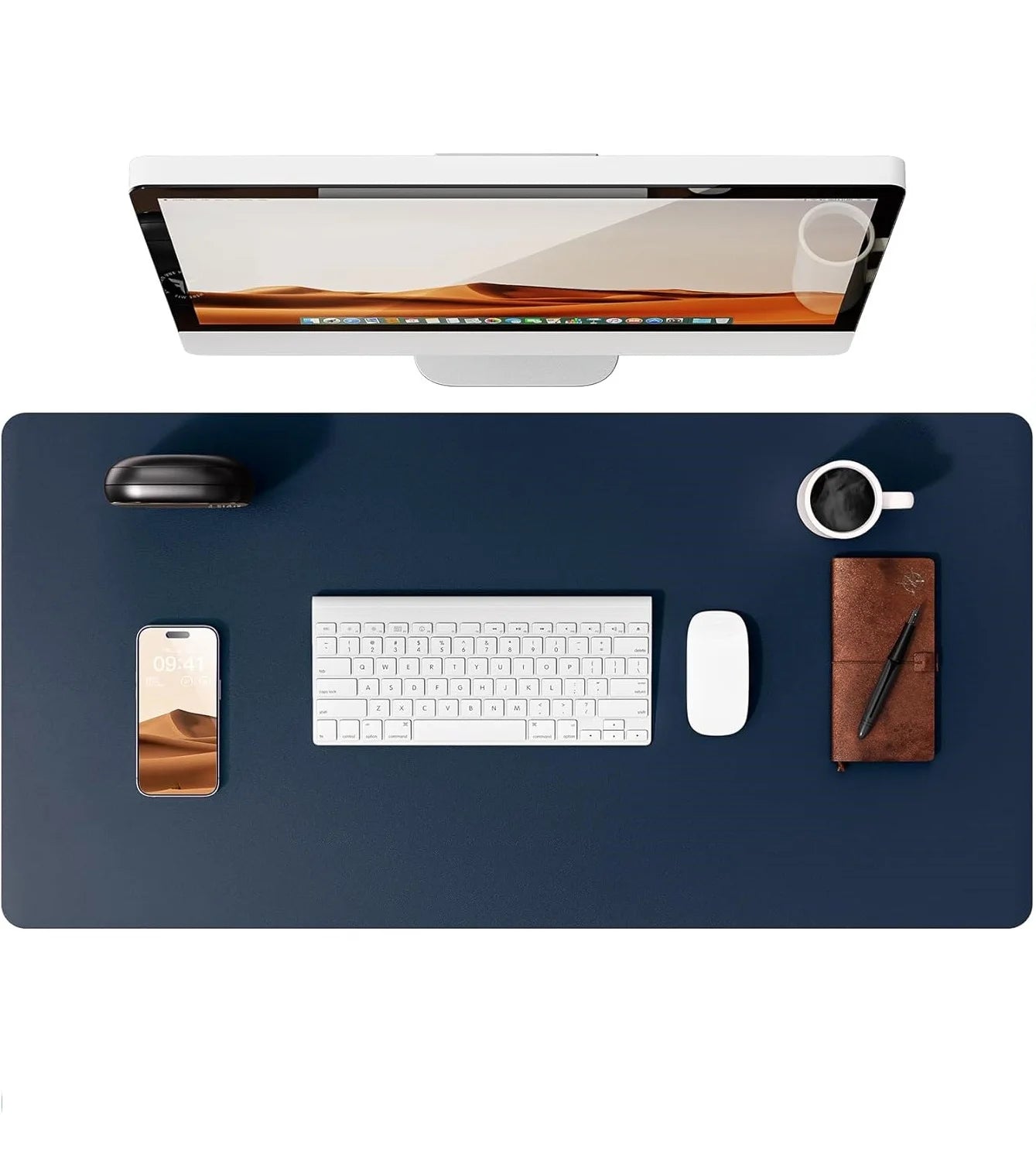 Canvas Desk Mat — Full-Grain Leather Mouse Pad & Keyboard Protector