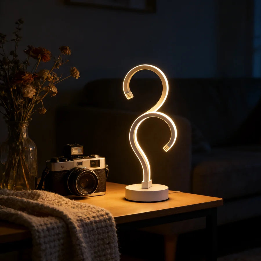 Arc Glow Table Lamp — Sculptural Ambient Light for Desk & Bedroom