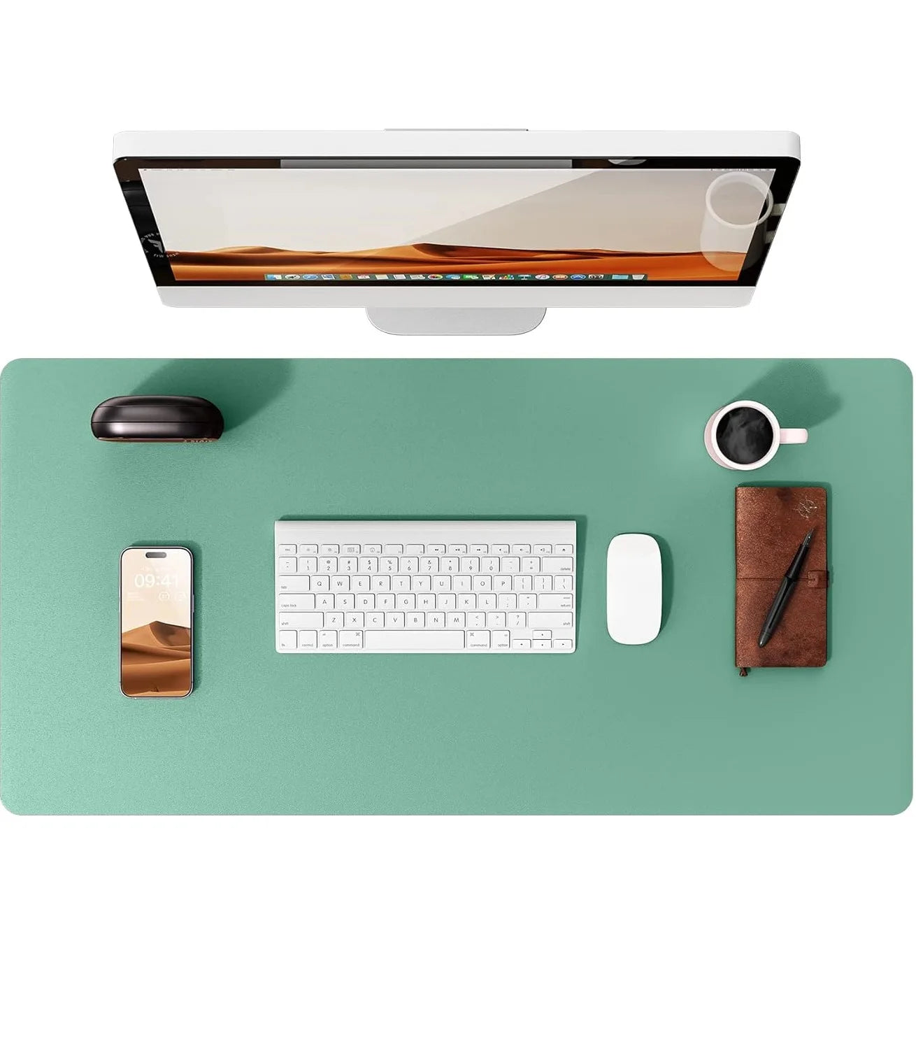 Canvas Desk Mat — Full-Grain Leather Mouse Pad & Keyboard Protector