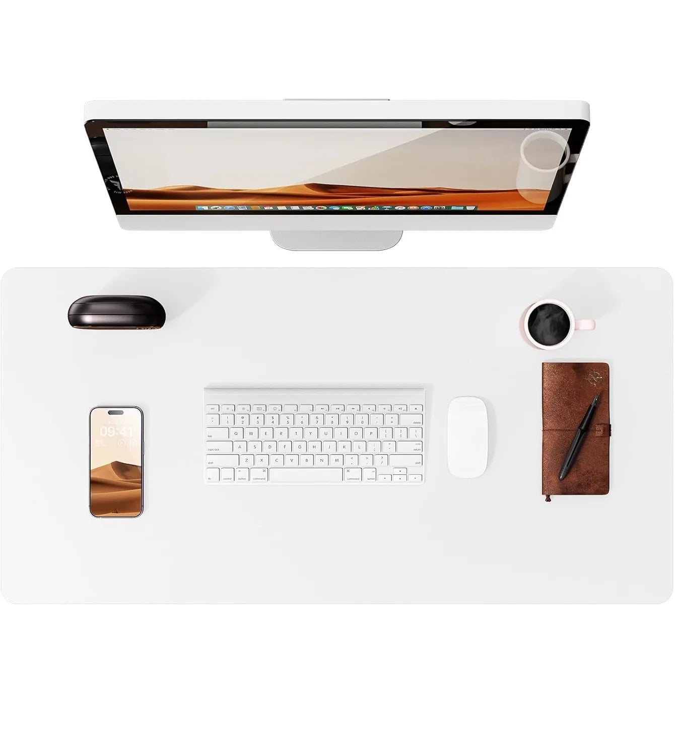 Canvas Desk Mat — Full-Grain Leather Mouse Pad & Keyboard Protector