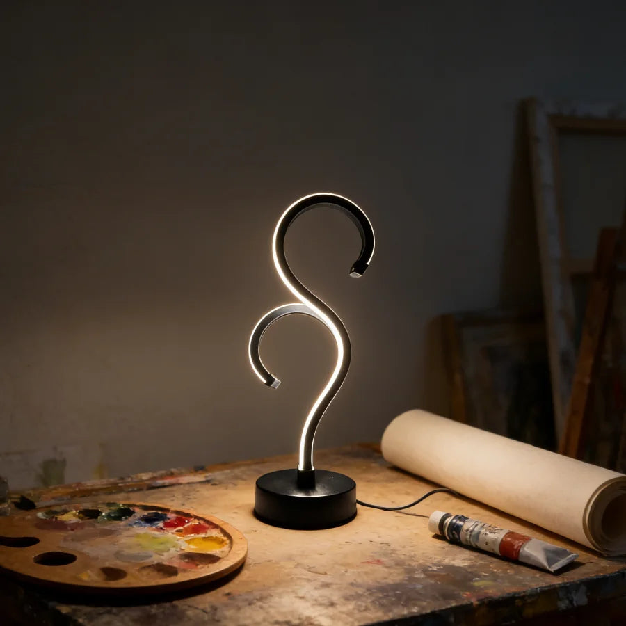 Arc Glow Table Lamp — Sculptural Ambient Light for Desk & Bedroom