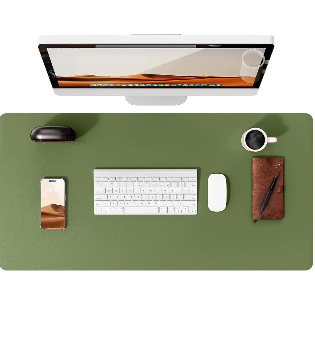 Canvas Desk Mat — Full-Grain Leather Mouse Pad & Keyboard Protector