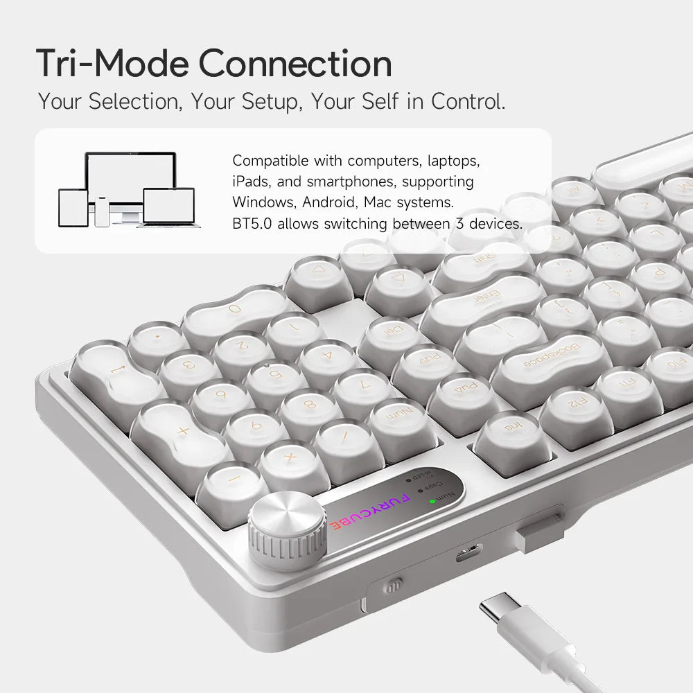 Flux Keyboard — Waterproof Translucent Liquid-Feel Mechanical Keyboard